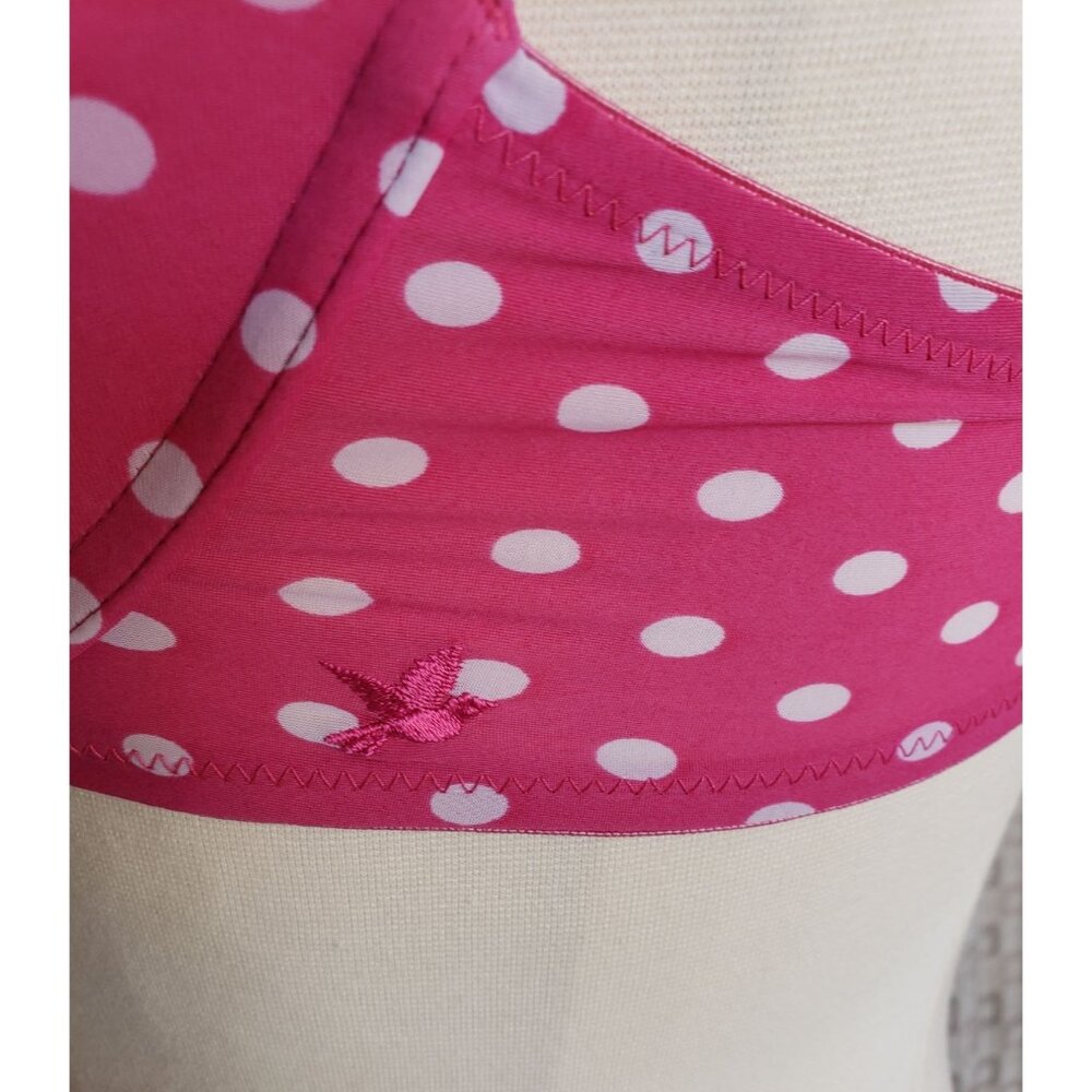 Aerie Womens 36D Bra Pink Polka Dot T-Shirt Underwire Bra Lightly Padded Comfy - Picture 8 of 10